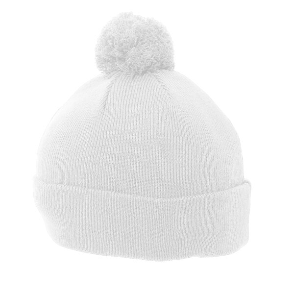 Knit Fold Over Pom-Pom Beanie Thumbnail