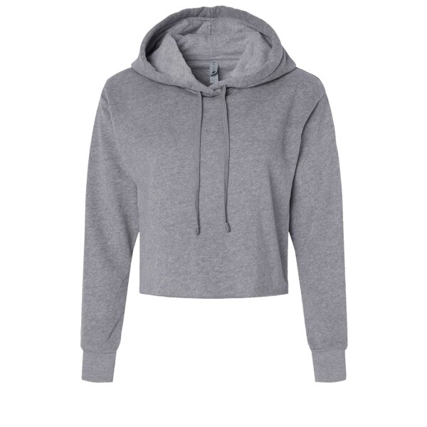 Women's Laguna Sueded Raw Edge Crop Hoodie Sweatshirt Thumbnail