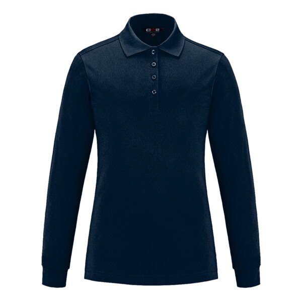 Ladies Long Sleeve Pique Mesh Polo Thumbnail