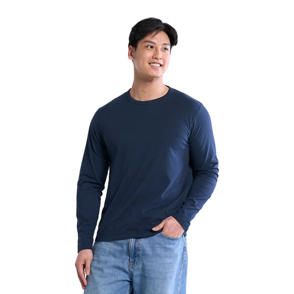 Cotton-Poly Long Sleeve Crewneck T-Shirt Thumbnail