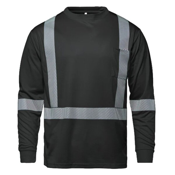 Long Sleeve Hi-VIS T-Shirt with Segmented Stripes Thumbnail
