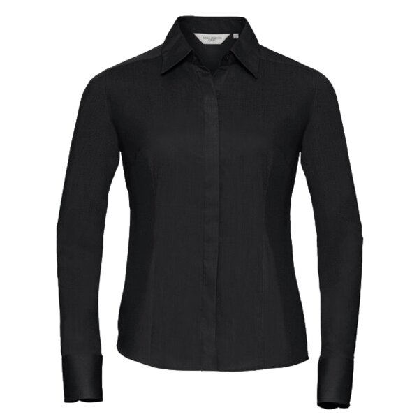 LADIES LONG SLEEVE FITTED POLYCOTTON POPLIN SHIRT Thumbnail