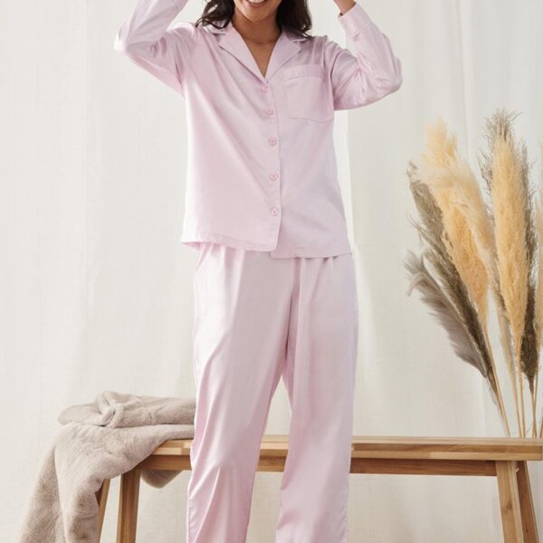 LADIES SATIN LONG PYJAMAS Thumbnail